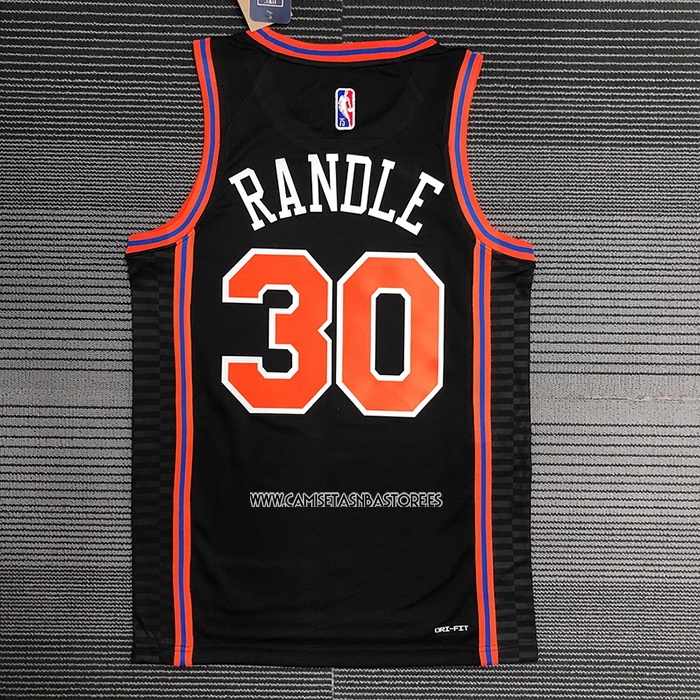 Julius Randle NO 30 Camiseta New York Knicks Ciudad 2021-22 Negro